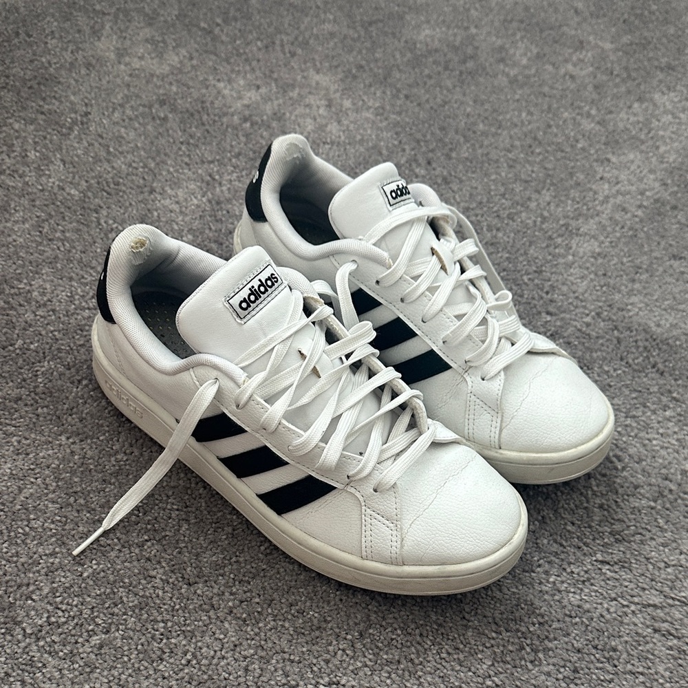 Adidas Classic White and Black Trainers